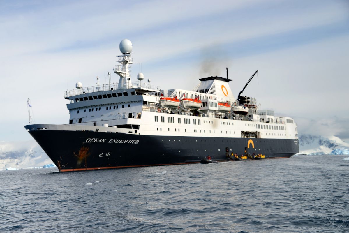 09A Boarding Zodiacs From Quark Expeditions Ocean Endeavour Antarctica Cruise Ship At Cuverville Island